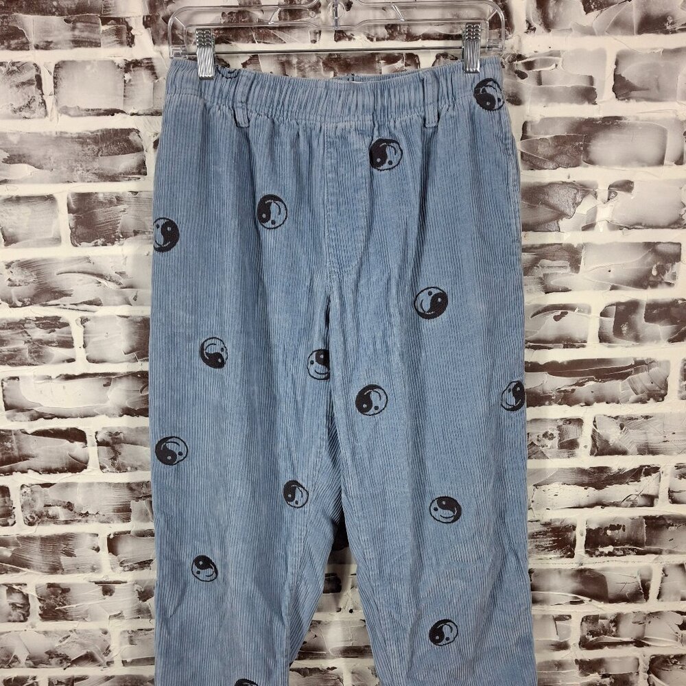 Urban Outfitters Small Blue Corduroy Pants Smiley Ying Yang Pull On